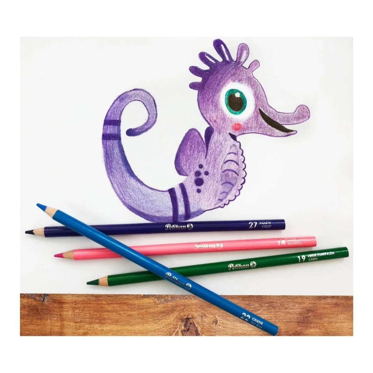 Caja 13 Lápices Colores Redondos Largos Niños Pelikan