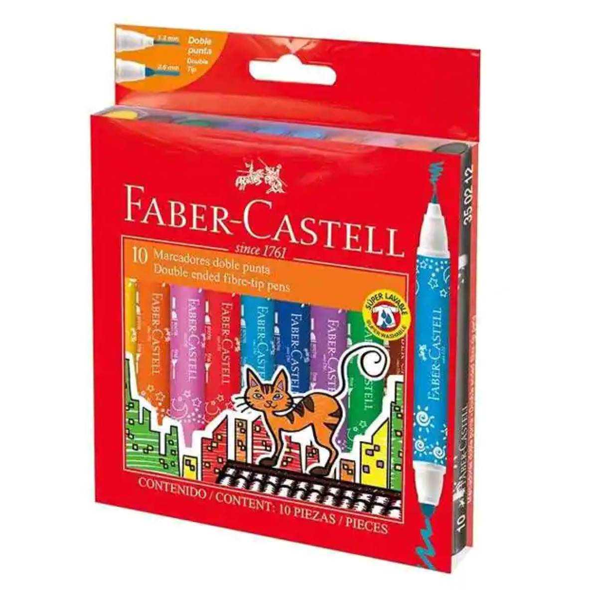 Plumones Gruesos Faber Castell Doble Punta 10 Pz - MarchanteMX