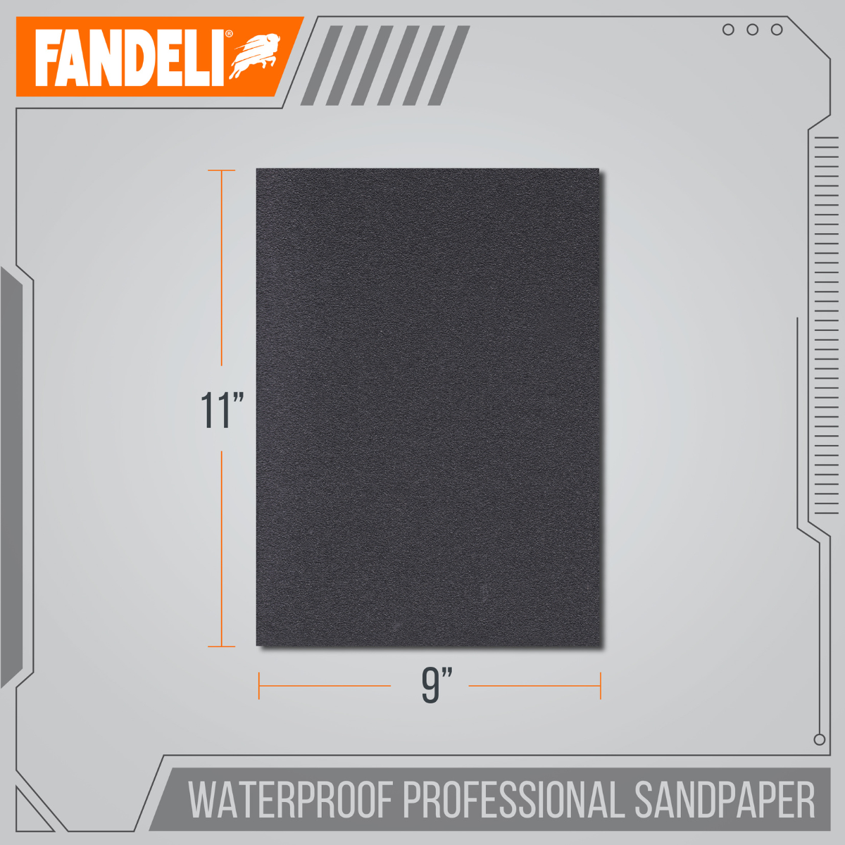 Kit 25 Hojas Lija Agua Grado 2000 9x11 Extra Fino Fandeli