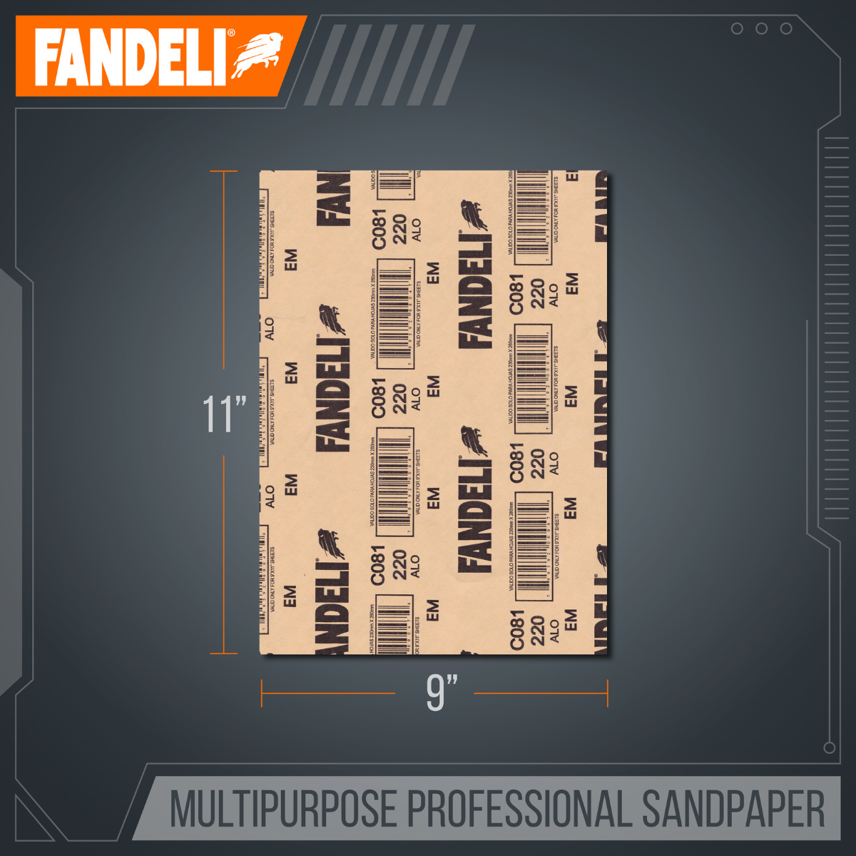 Kit 25 Lijas Multipropósito Granos 80 / 120 / 220 Fandeli