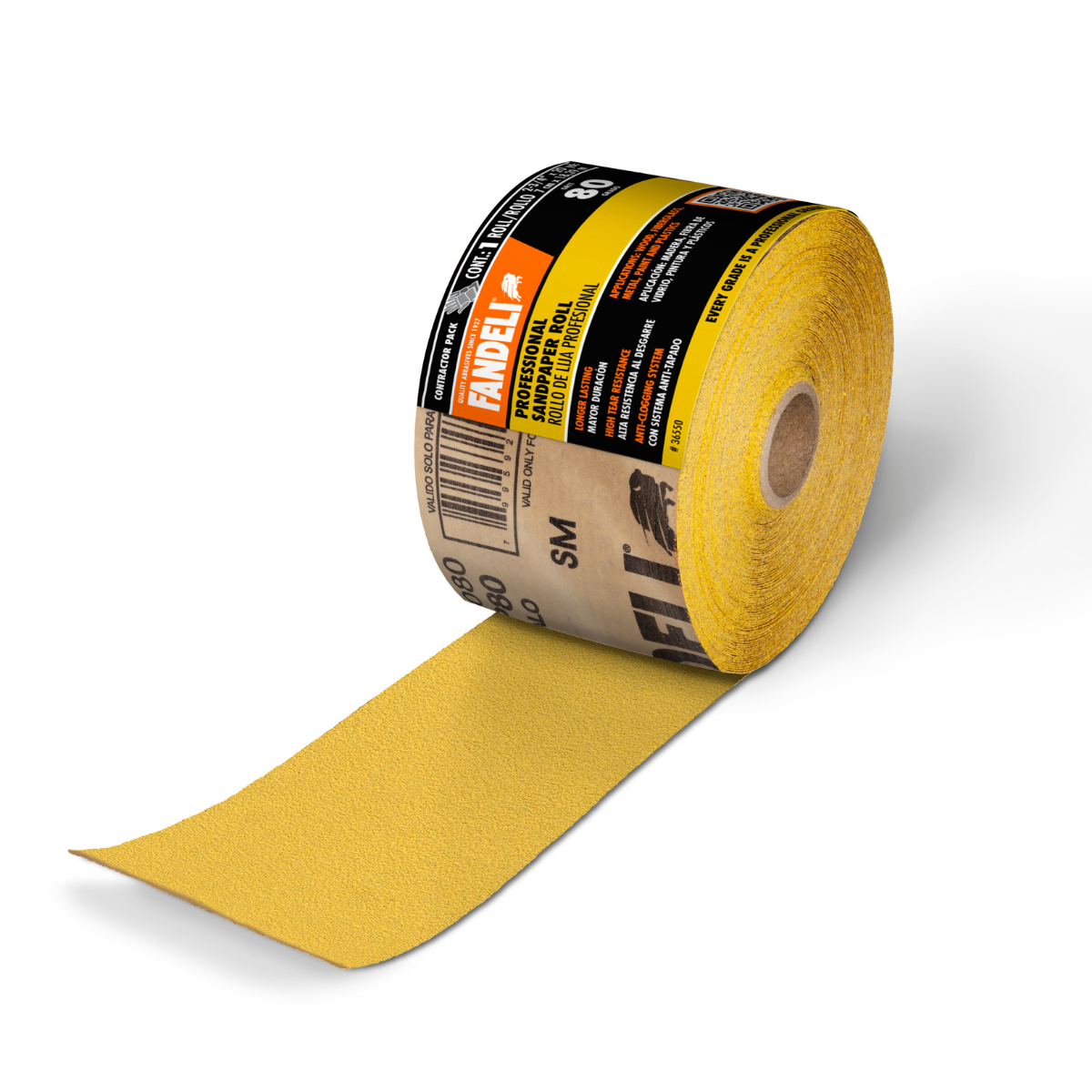 Rollo Lija Profesional Multiusos Grano 80 7cmx18m Fandeli