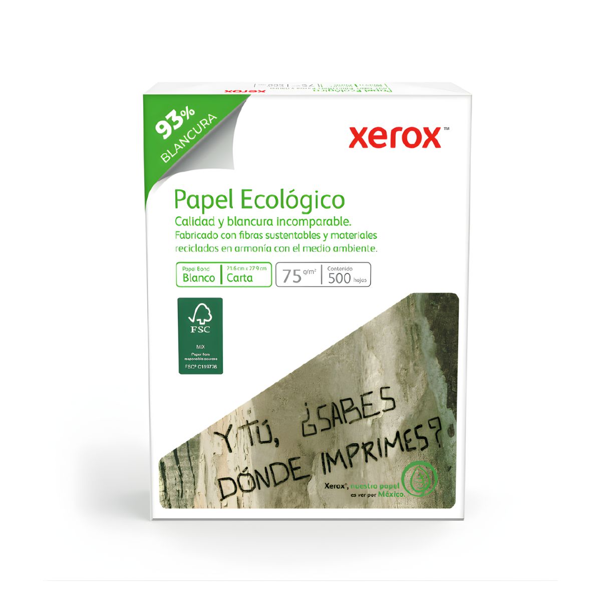 500 Hojas Papel Xerox Ecologico Tamaño Carta Blancas Blanco Xerox