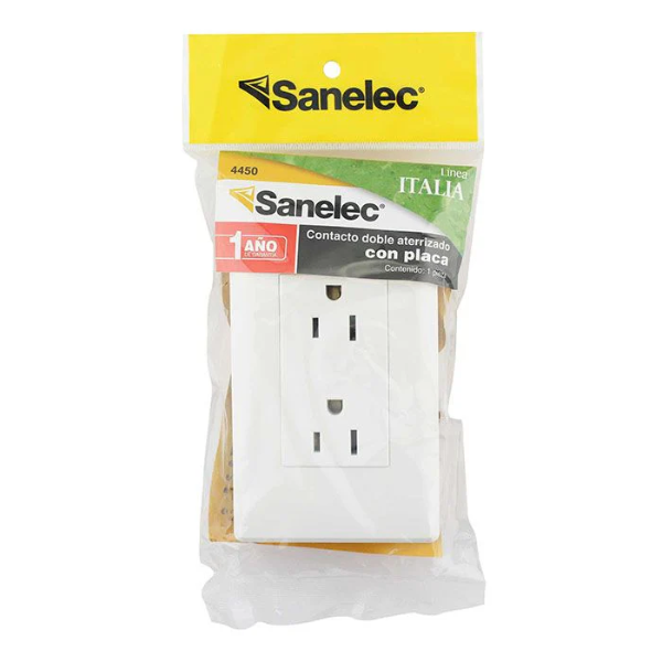 Placa Italia contacto doble Sanelec