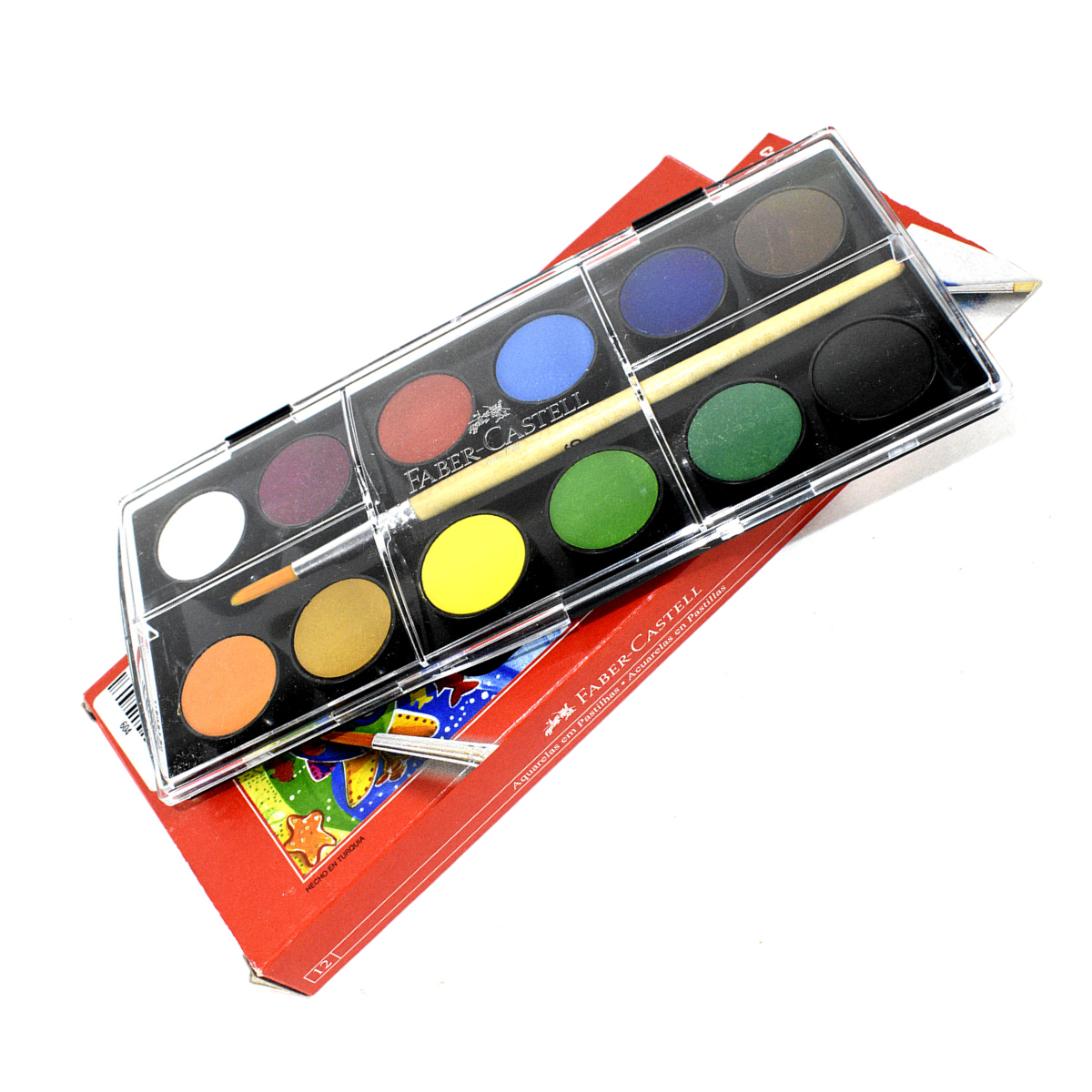 Acuarelas Infantil Faber Castell 24mm Estuche 12 Pz - MarchanteMX