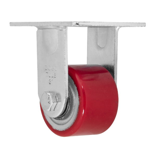Rodaja Fierro PU Rojo Fija 3" Dogotuls