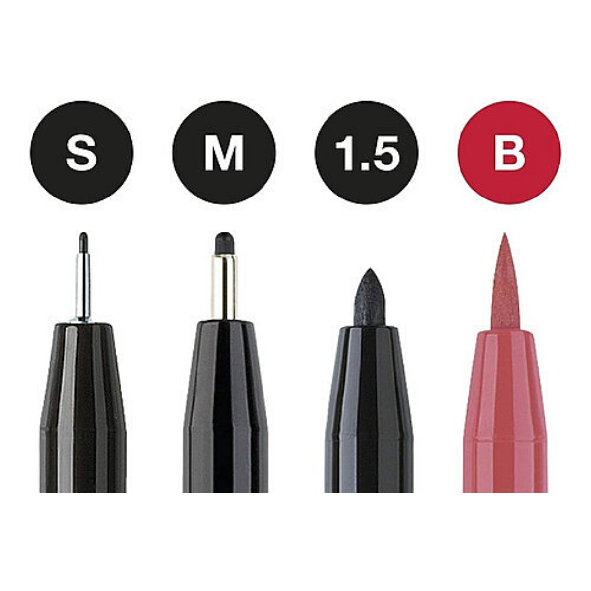 Rotuladores Negro/Rojo Faber Castell Profesionales 4 Pz - MarchanteMX