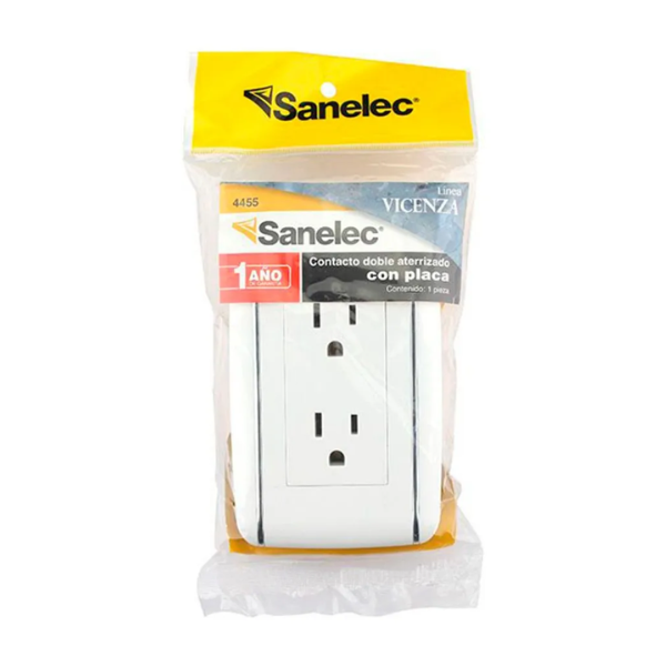 Placa Vicenza contacto doble Saneles 4455
