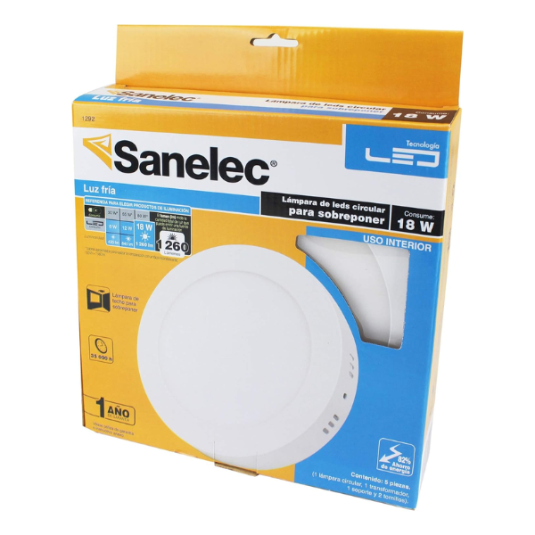 Lámpara circular sobreponer 18W Sanelec 1292