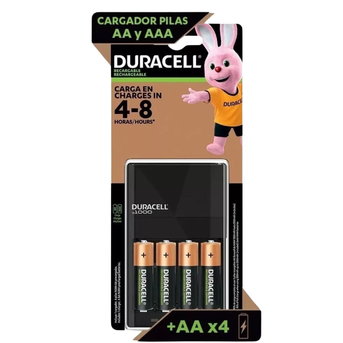 Cargador Pilas Aa Y Aaa Duracell Incluye 4 Pilas Recargables