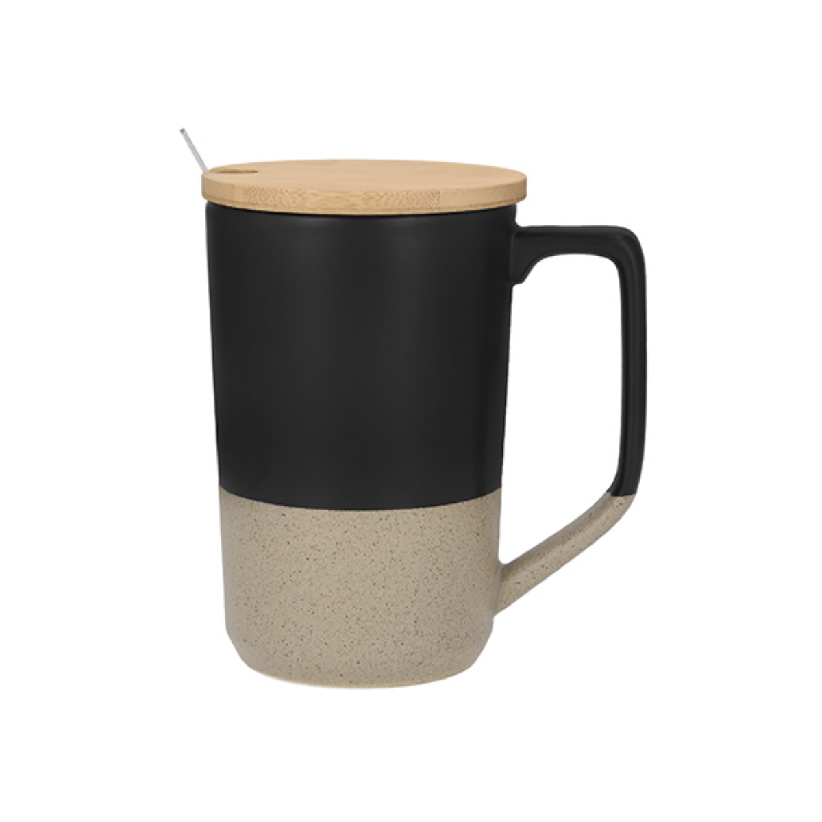 Taza Ceramica For Promotional 485ml Tapa Cuchara Color Negro