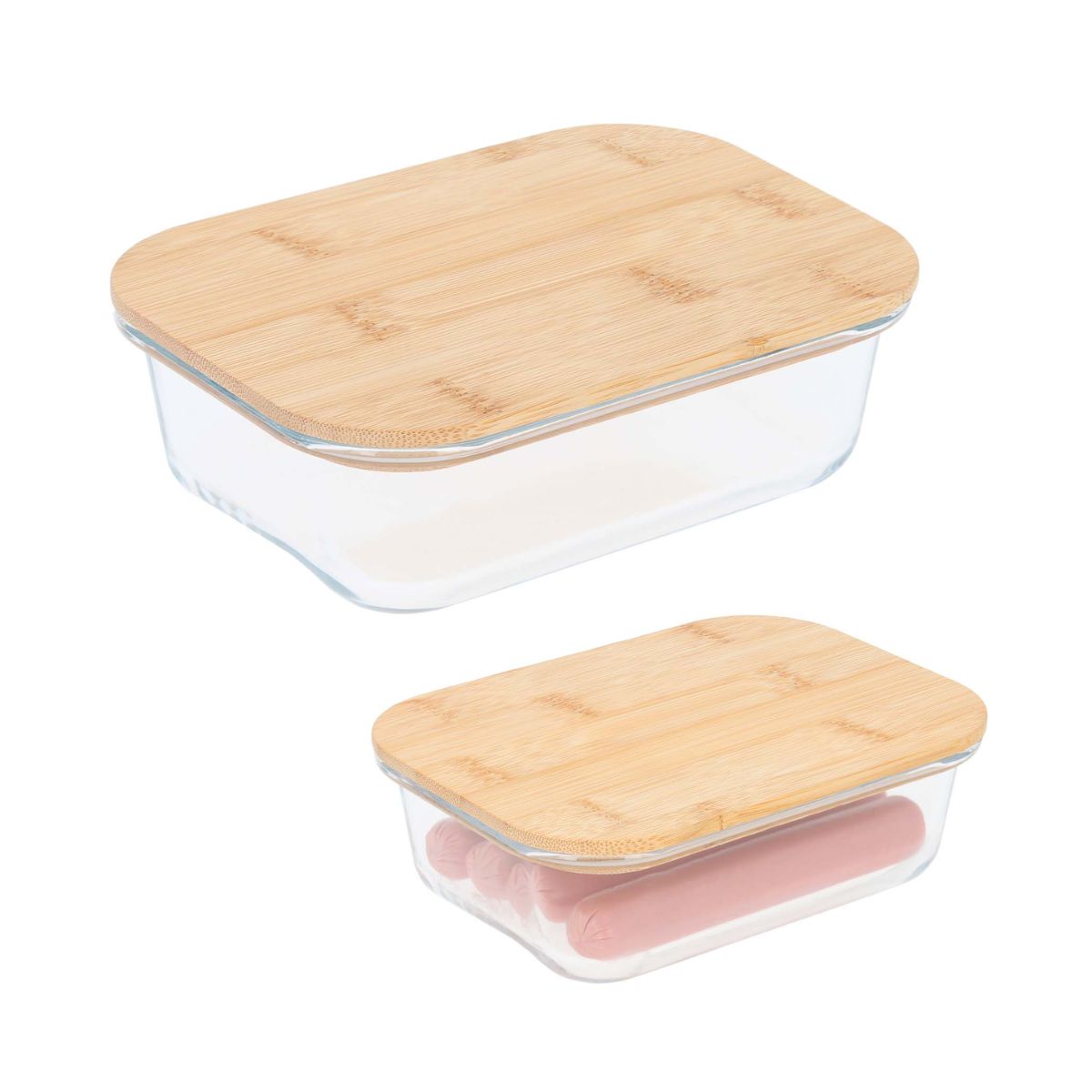 Contenedor Vidrio Tapa Bambu For Promtional 640ml Cocina