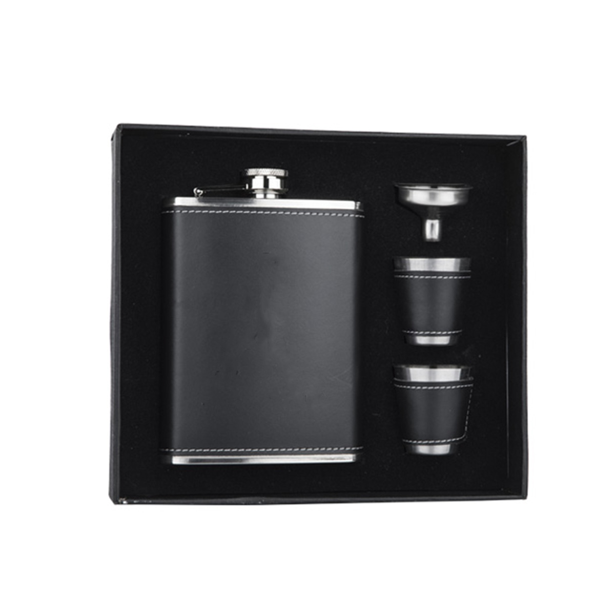 Set Licorera For Promotional 8oz Acero Inoxidable Curpiel