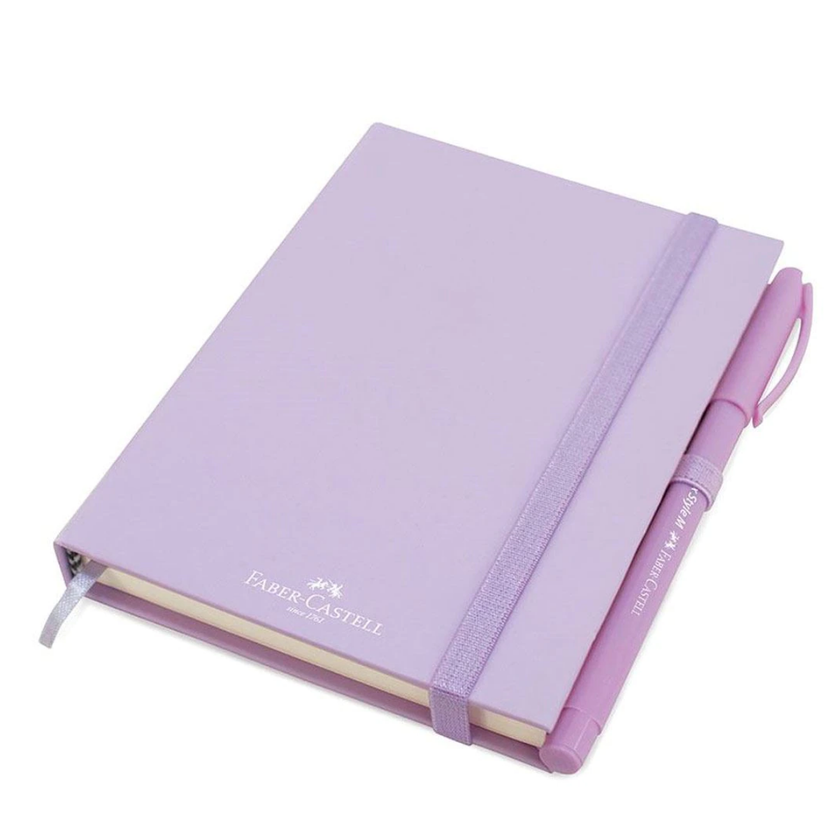 Set Mini Libreta Dibujo Violeta Pastel + Pluma Faber Castell - MarchanteMX