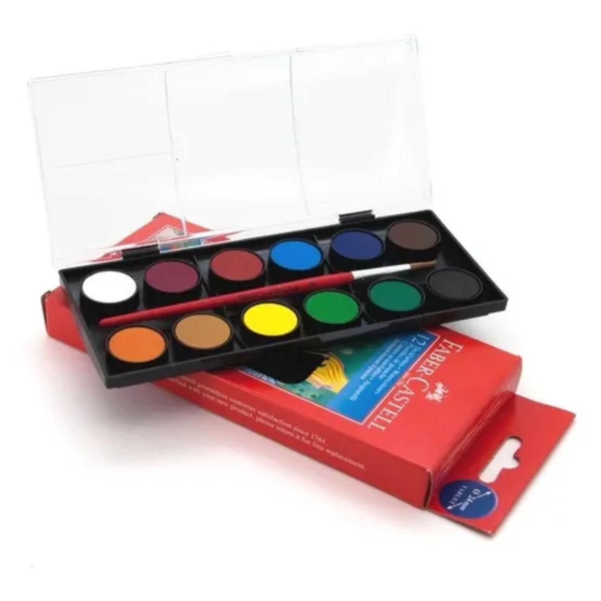 Acuarelas Infantil Faber Castell 24mm Estuche 12 Pz - MarchanteMX