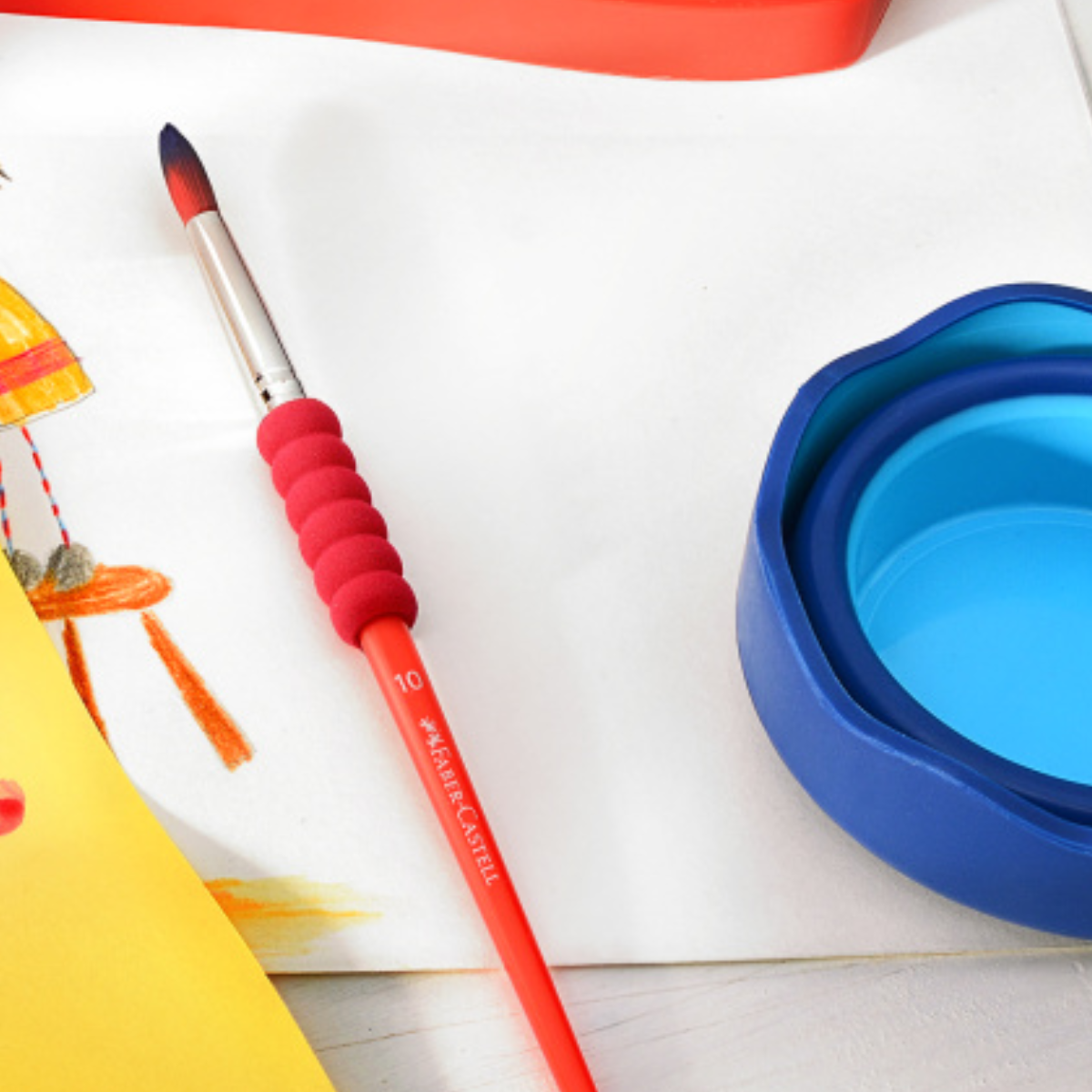 Pinceles Sintéticos Faber Castell Eva Agarre Grip 4 Pz - MarchanteMX