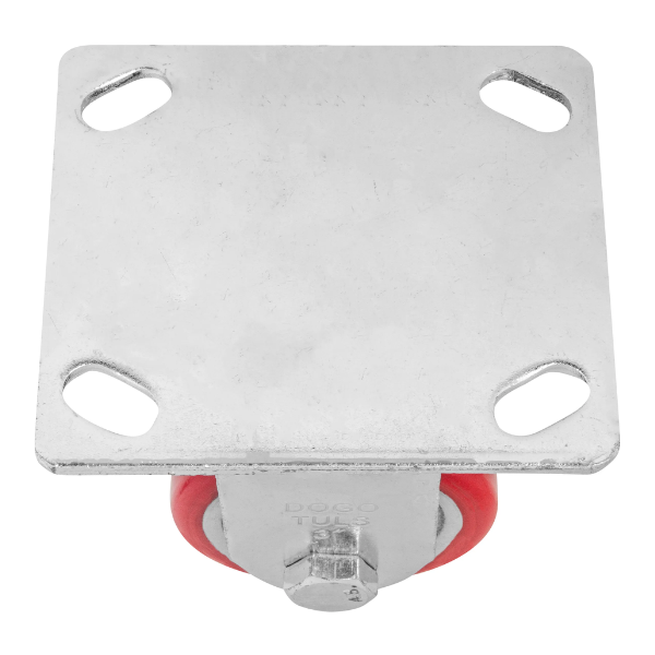 Rodaja Fierro PU Rojo Fija 3" Dogotuls