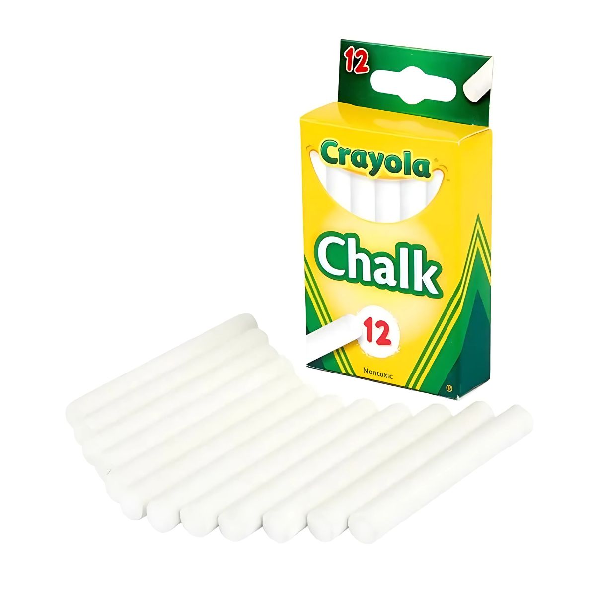 Caja 12 Gises Blancos Antipolvo Escolar Pizarrón Crayola