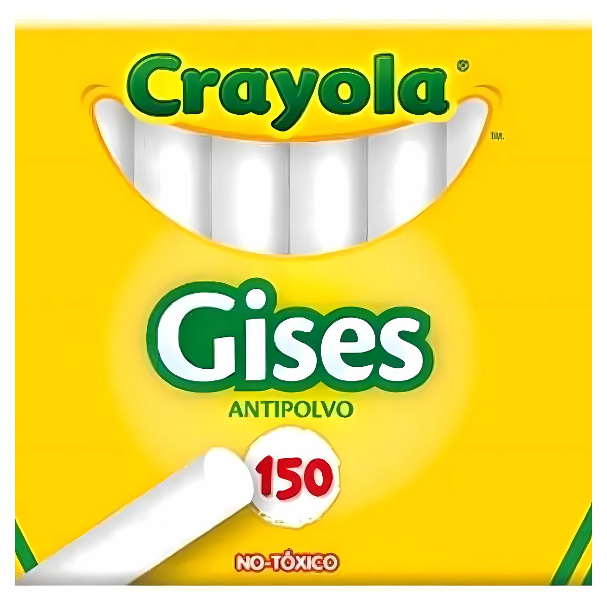 Gises Blancos Crayola Antipolvo Anti Polvo Caja Con 150 Pzs