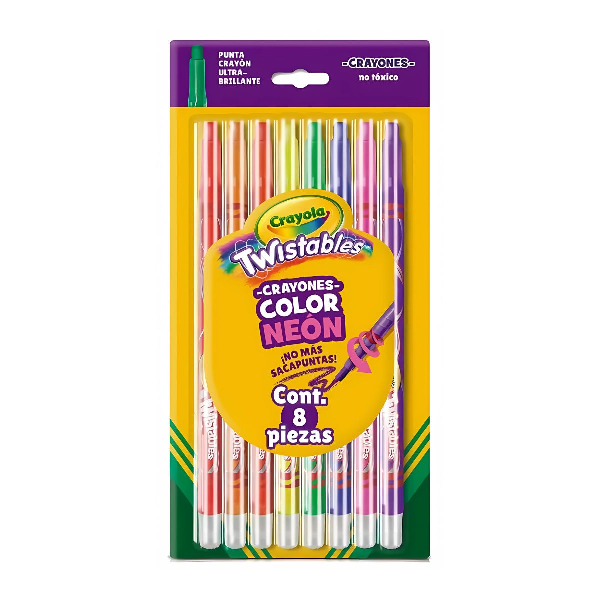 8 Crayones Twistables Extremos Colores Neon Largos Crayola