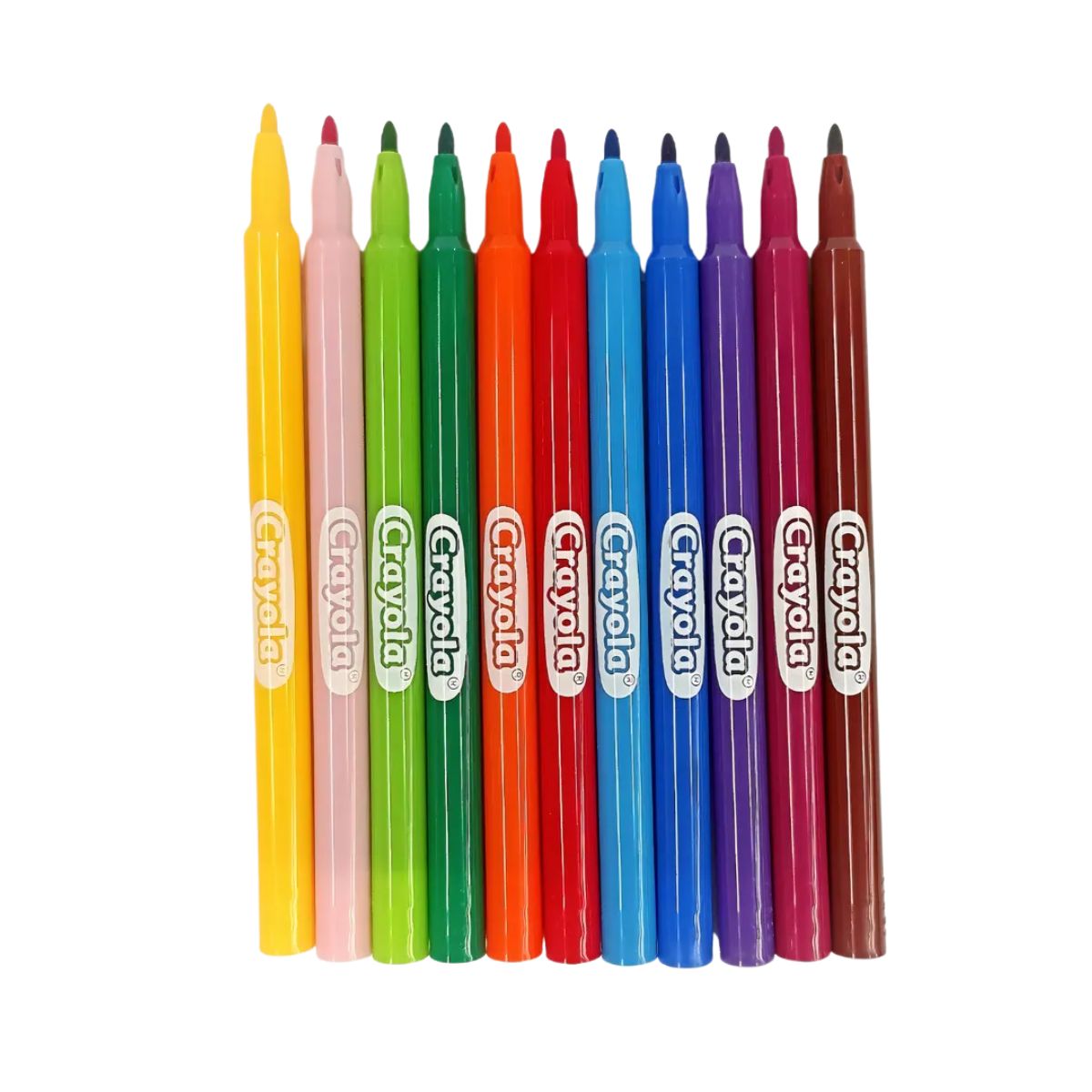 12 Plumones Escolar Punta Fina Wonder Marker Lavable Crayola
