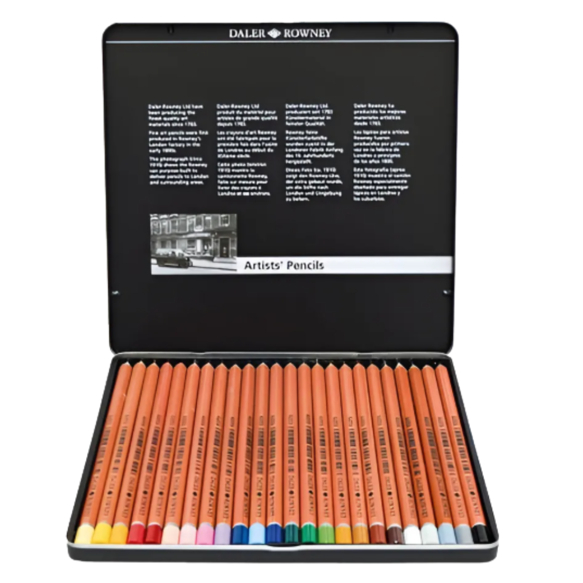 Estuche 24 Lapiz Pastel Dibujo Trazo Suave Daler Rowney