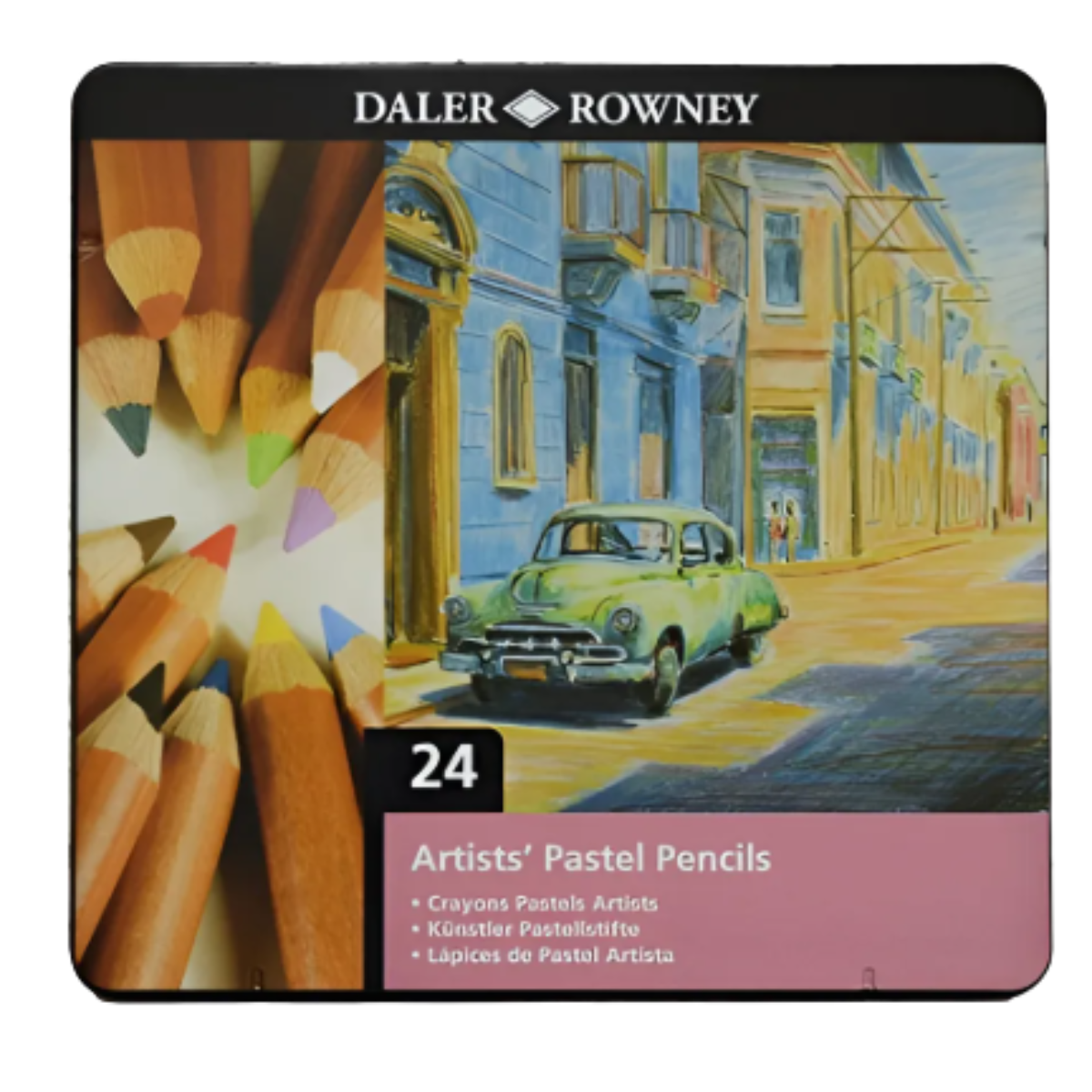 Estuche 24 Lapiz Pastel Dibujo Trazo Suave Daler Rowney