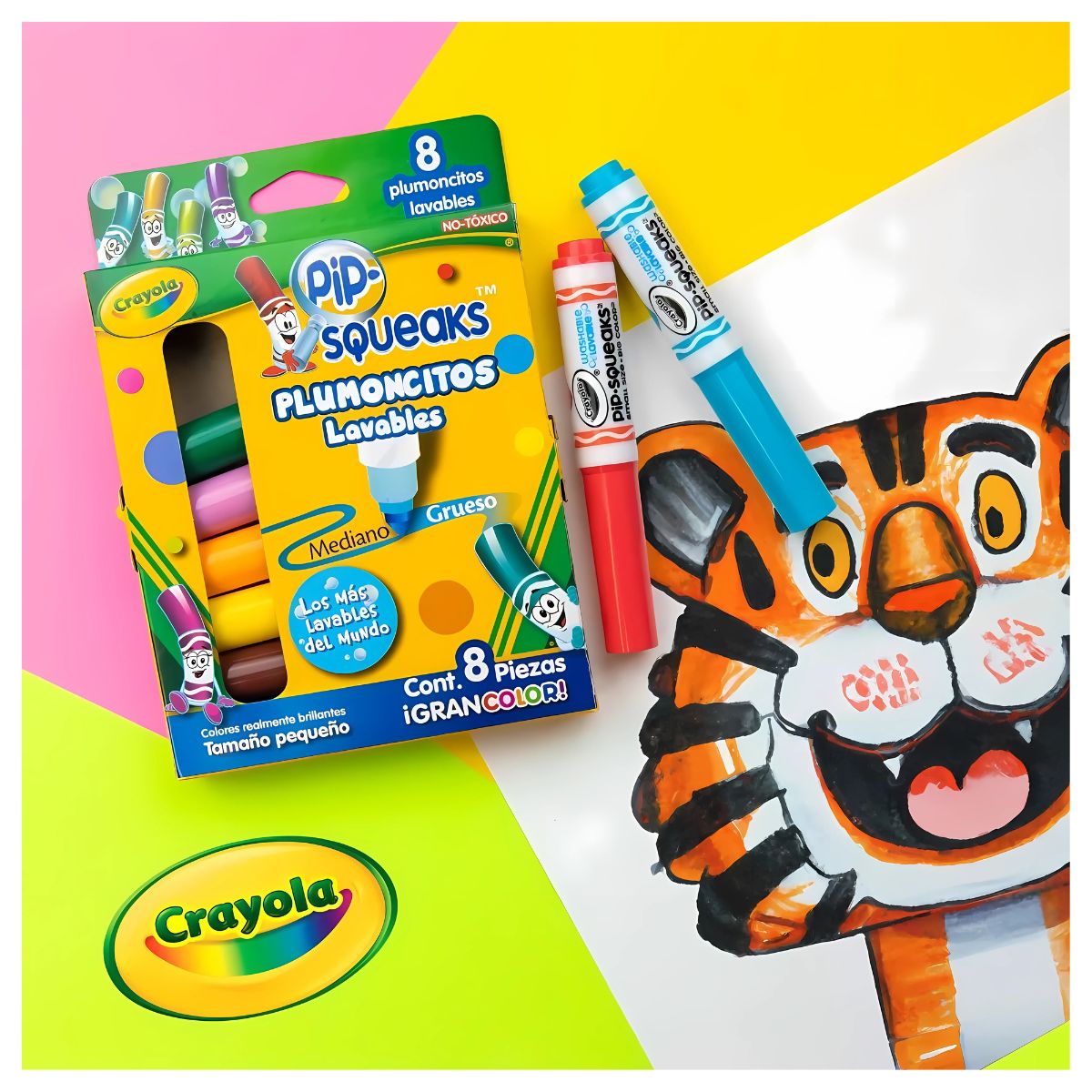Plumones Plumocitos Lavables Crayola Pip Squeaks 8 Colores