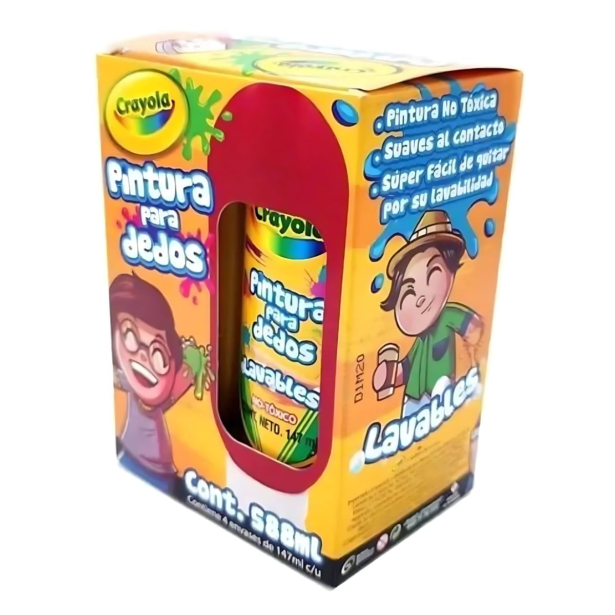 4 Pinturas Para Dedos Lavables Colores Marca Crayola