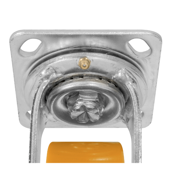 Rodaja De Aluminio PU Naranja Giratoria Con Placa 6" Dogotuls