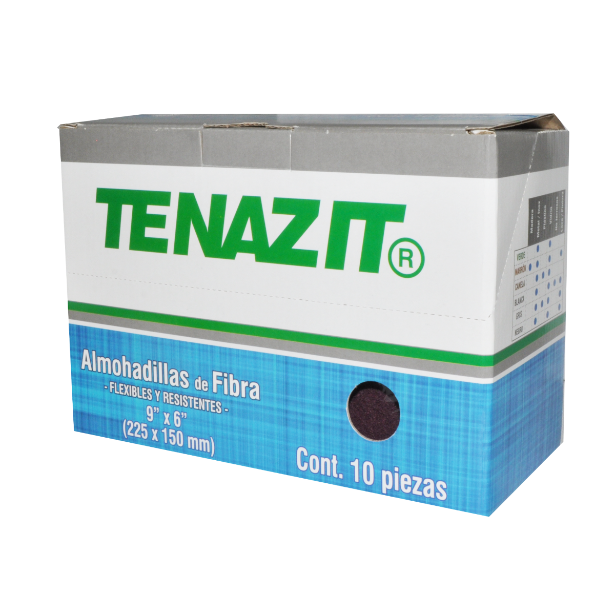 10 piezas Almohadilla de Fibra Tenazit Grano Grueso