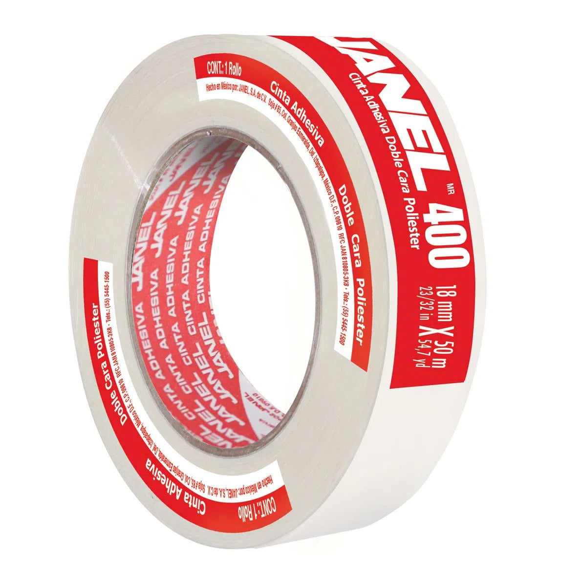 Cinta Adhesiva Doble Cara 400 Poliester 18mmx50m Janel