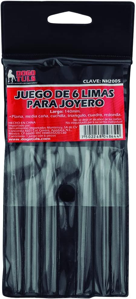 Juego 6pz Limas Joyero Dogotuls Acero Estuche Plastico