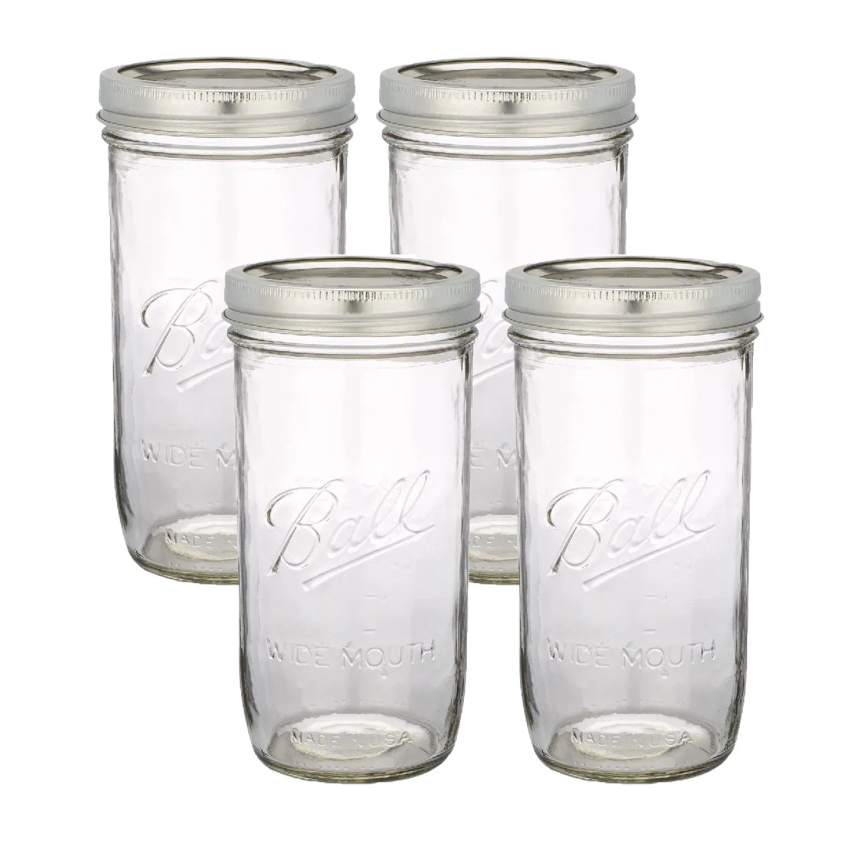 4pz Frasco Vidrio Mason Jars Ball 24oz Original Hermético