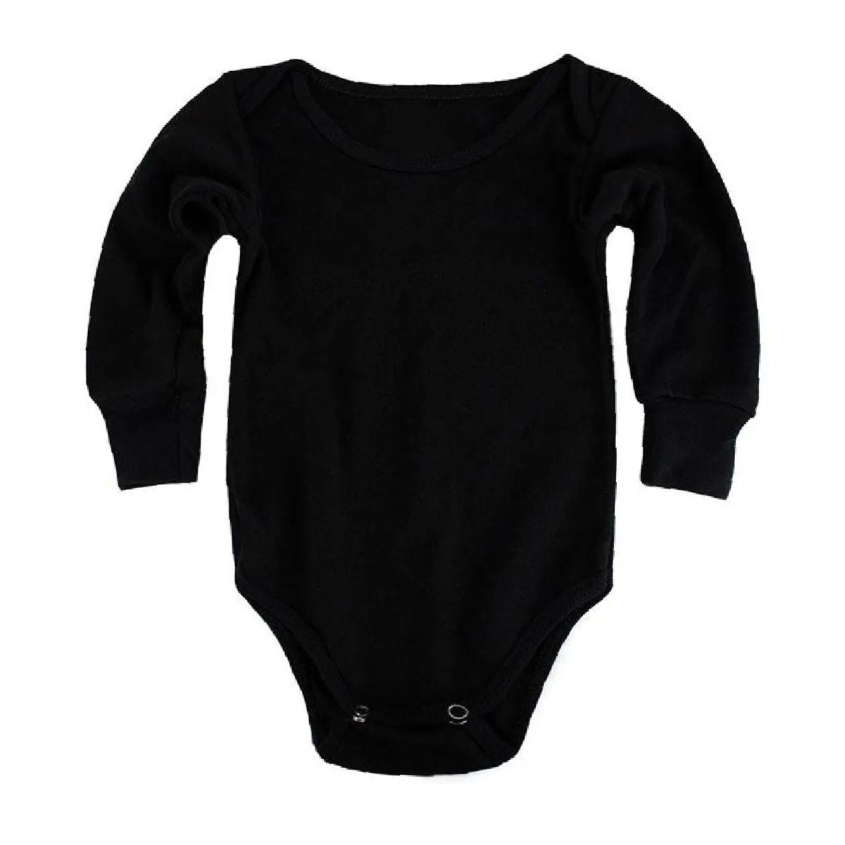 3pz Pañalero Liso Manga Corta Y Larga Ropa Bebe Color Negro