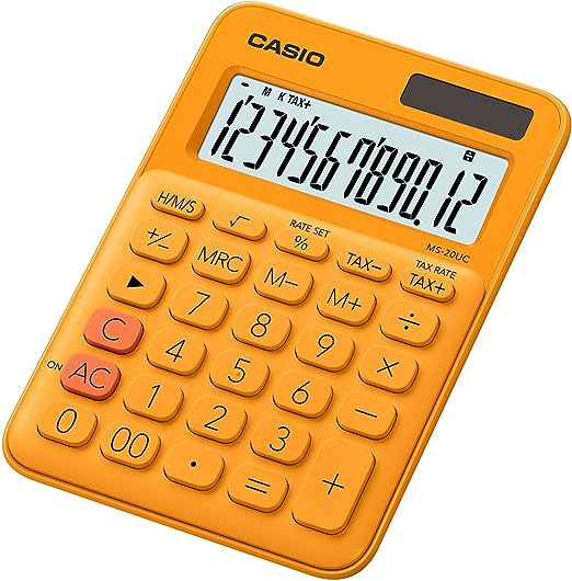 Calculadora Mini de Escritorio Casio Ms-20uc 12 Dígitos Elegir Color - MarchanteMX