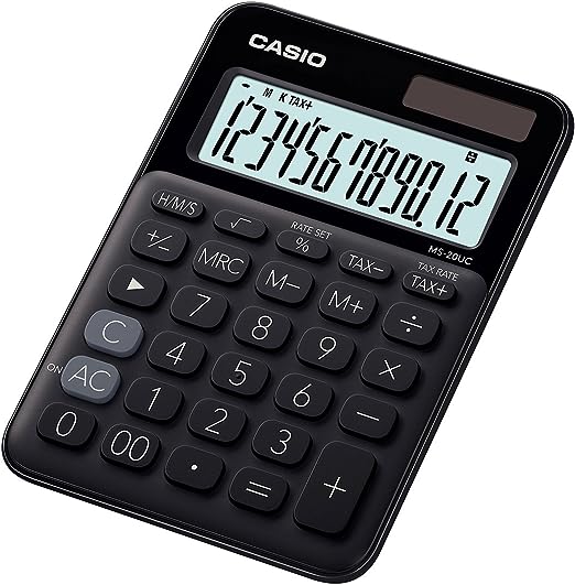 Calculadora Mini de Escritorio Casio Ms-20uc 12 Dígitos Elegir Color - MarchanteMX
