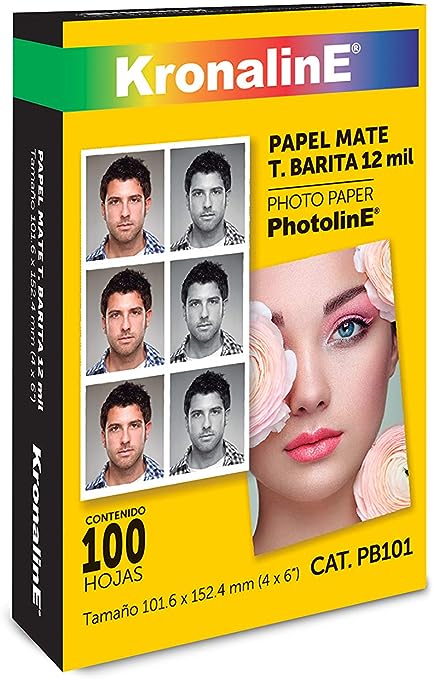 Papel Fotografico Barita Mate 4x6 100h Kronaline Pb101