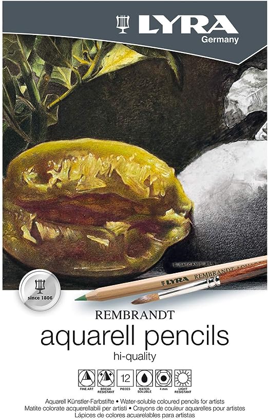 Lápices Colores Acuarelables Lyra Rembrandt Aquarell Set 12 Piezas