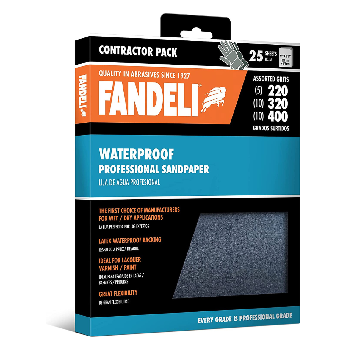 Kit 25 Lijas Agua Granos 220 / 320 / 400 Fandeli