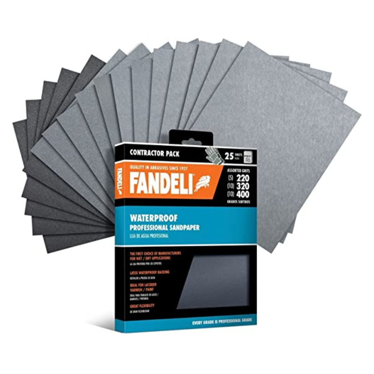 Kit 25 Lijas Agua Granos 220 / 320 / 400 Fandeli