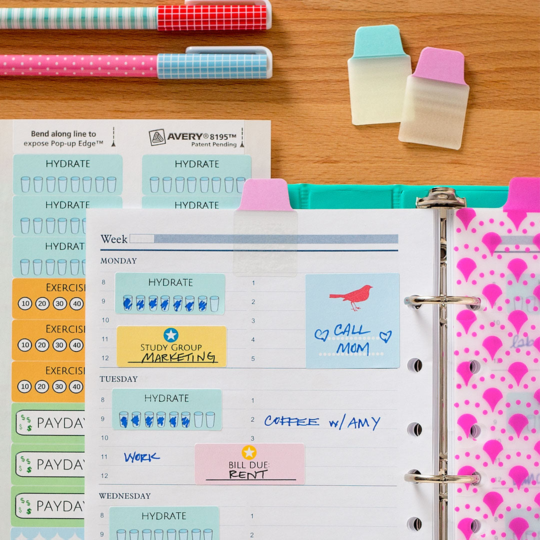 40pz Ultra Tabs Mini Avery Colores Pastel Reposicionables