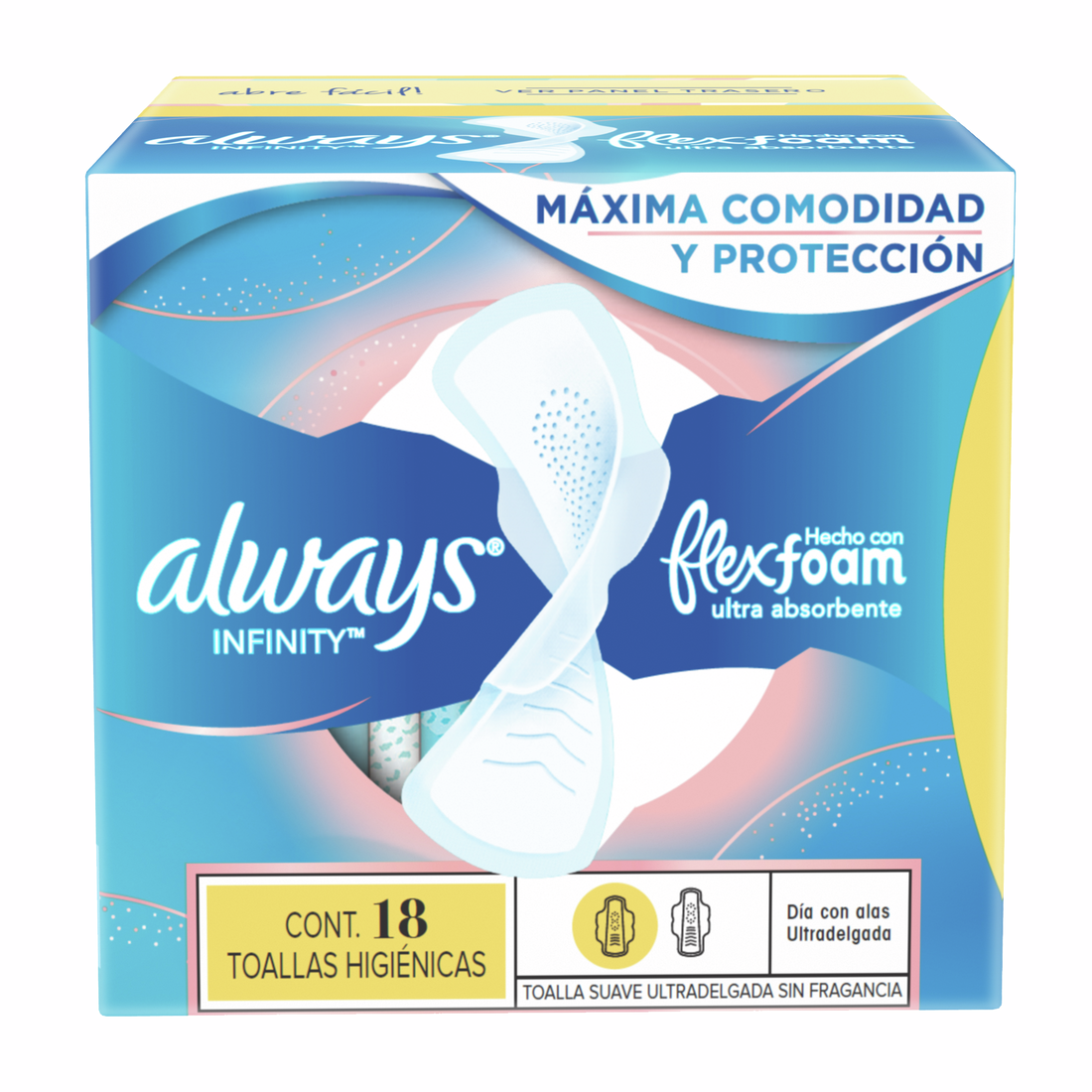 18 Toallas Femeninas Always Infinity Flexfoam Ultradelgada