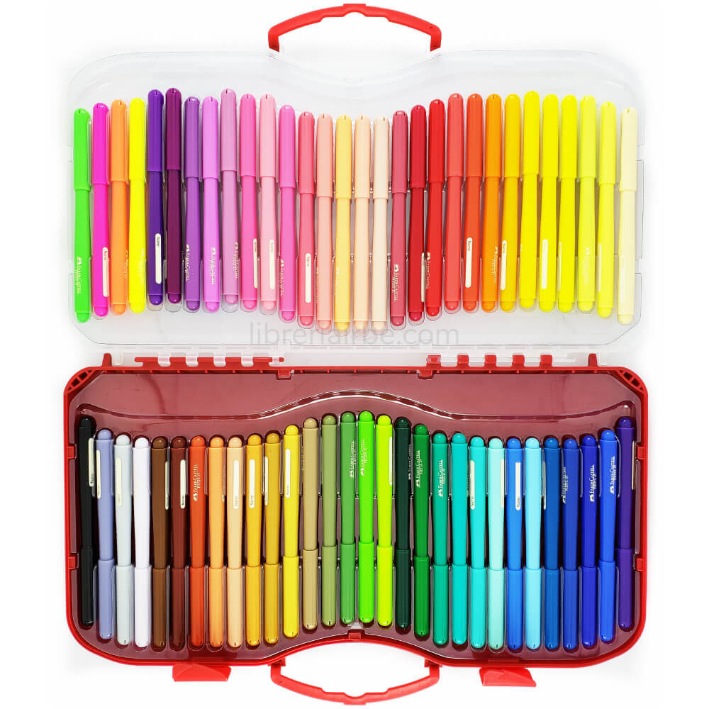 Plumones de Colores Faber Castell Fiesta Lavable 60 Pz - MarchanteMX