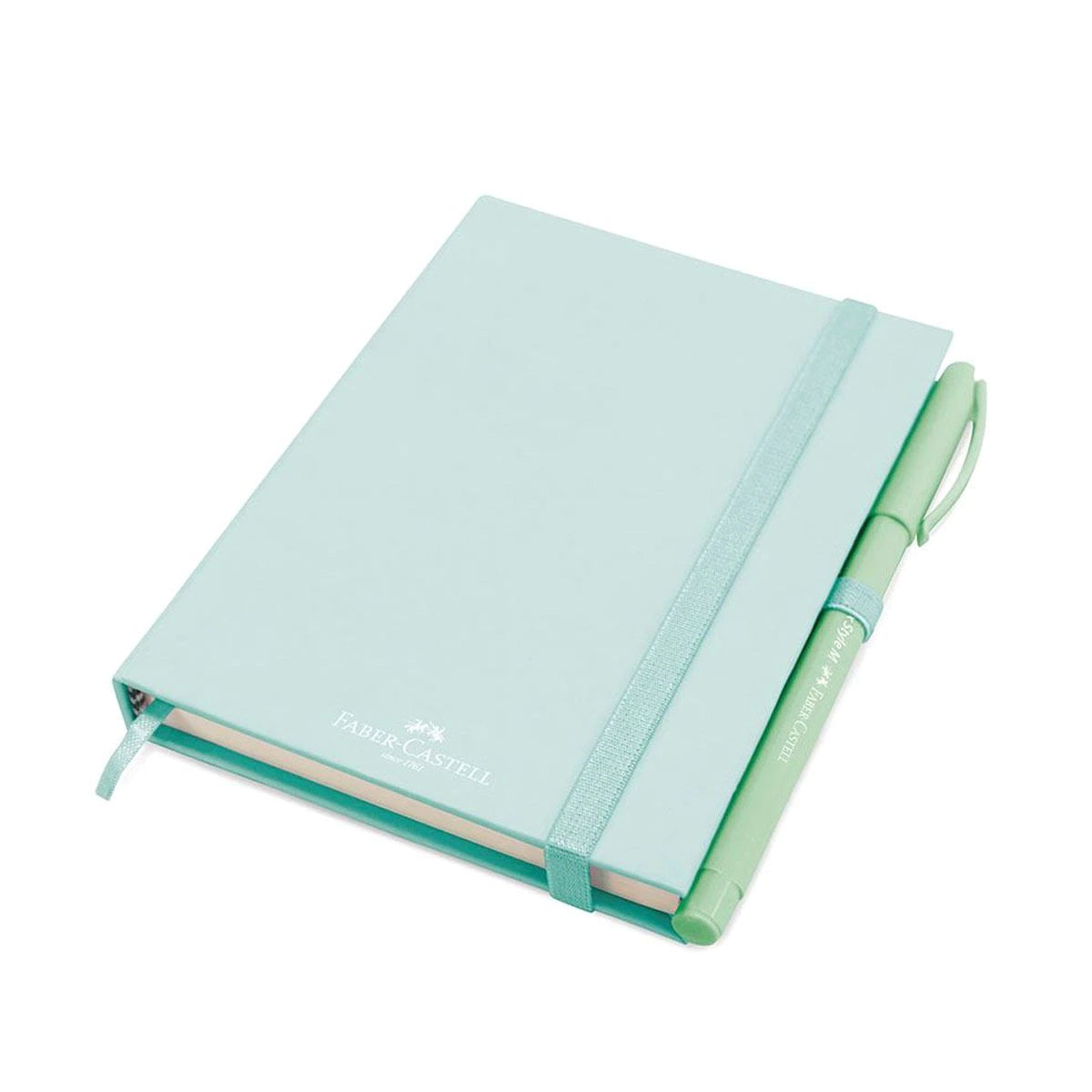 Set Mini Libreta Dibujo Verde Pastel + Pluma Faber Castell - MarchanteMX