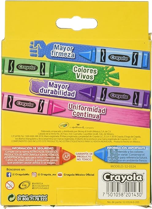 24 Crayones Jumbo Redondos Escolares Dibujo Colorear Crayola
