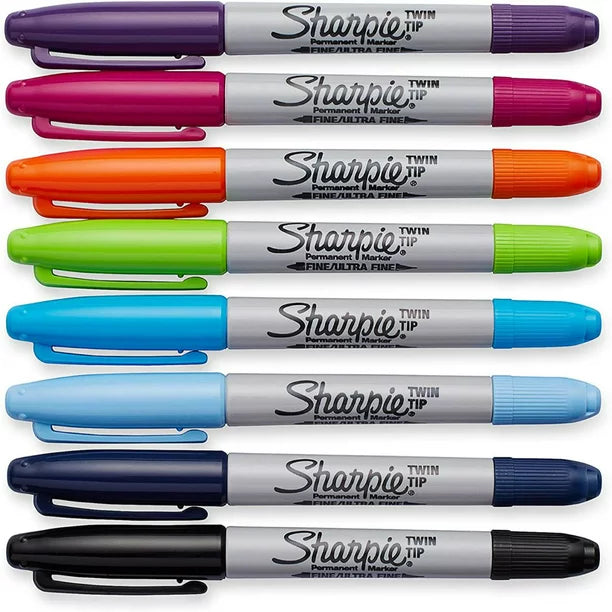 Marcadores Permanentes Sharpie Doble Punta Colores Surtidos 8 Piezas