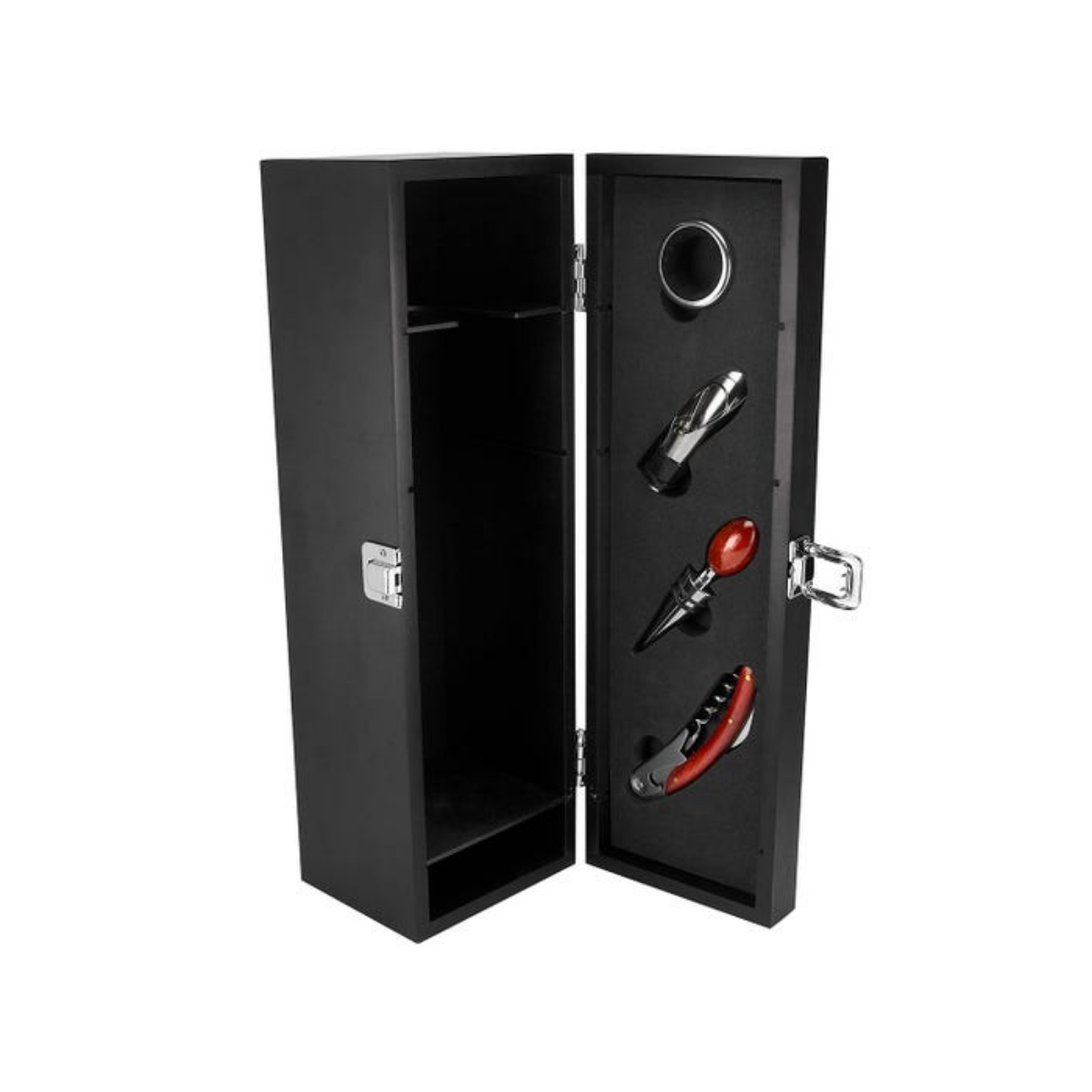 Set Vino Promoopcion Caja Madera Sacacorchos Destapador