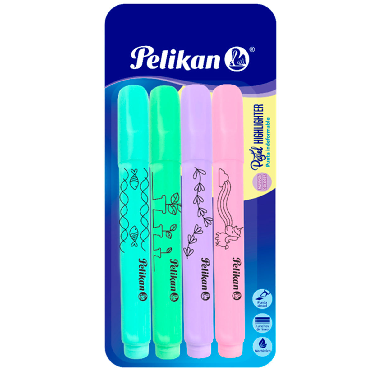 Marcatextos Pelikan Colores Pastel 4 Piezas