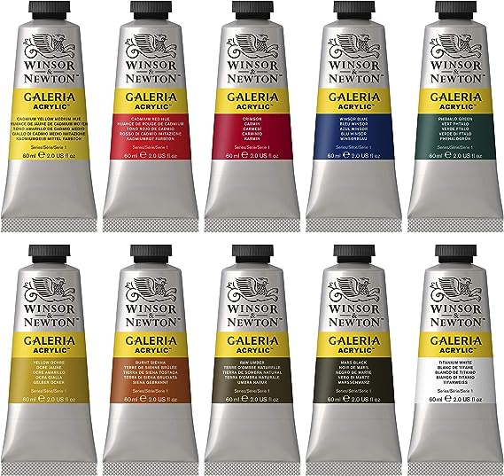Set 10 Pinturas Acrílica Galeria Tubo 60ml Winsor & Newton