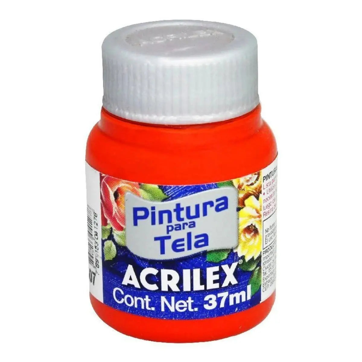 Pintura Tela Mate Acrilex 37ml Acrilica Escoge Color Rojo Fuego - Roel